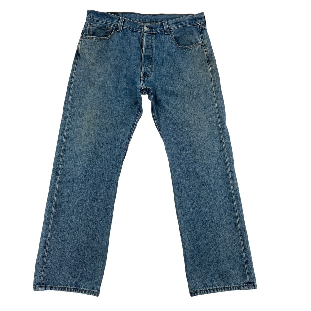 Levi Strauss 501 Jeans Button Fly Light Wash Denim  Durable Y2K Men Size 36x30